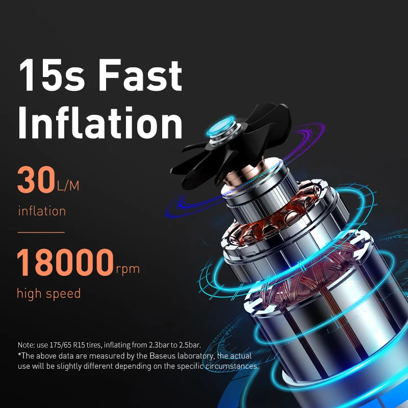 BASEUS™ Car Inflator – 150PSI Smart Digital Pump | Portable