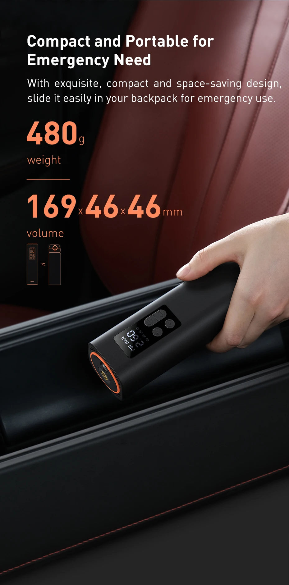 BASEUS™ Car Inflator – 150PSI Smart Digital Pump | Portable
