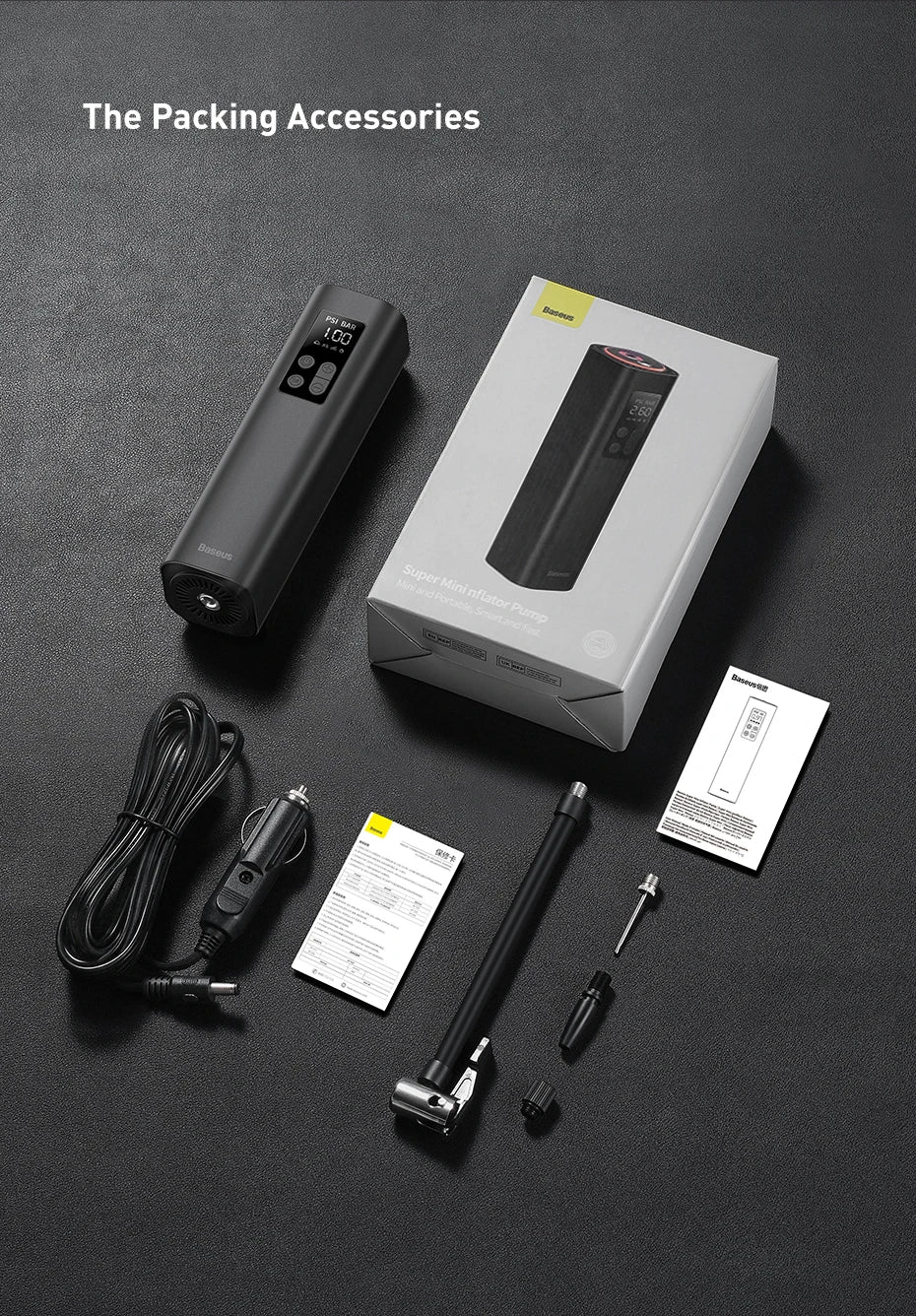 BASEUS™ Car Inflator – 150PSI Smart Digital Pump | Portable