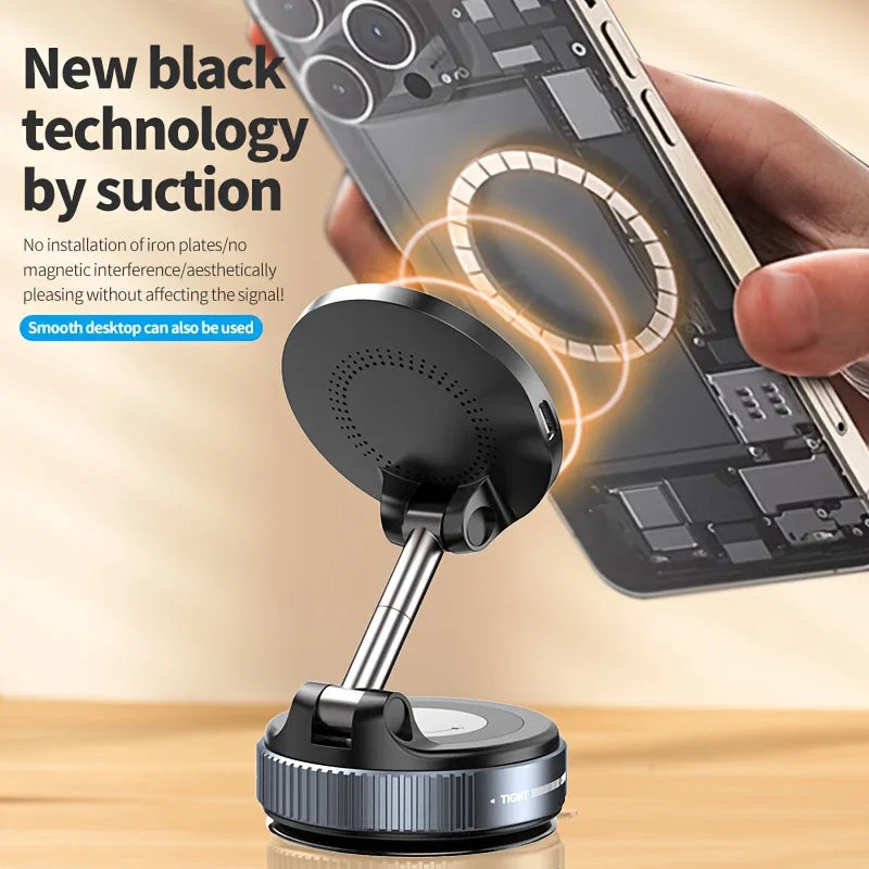 15W Magnetic Car Mount – Wireless Charging | 360° Foldable