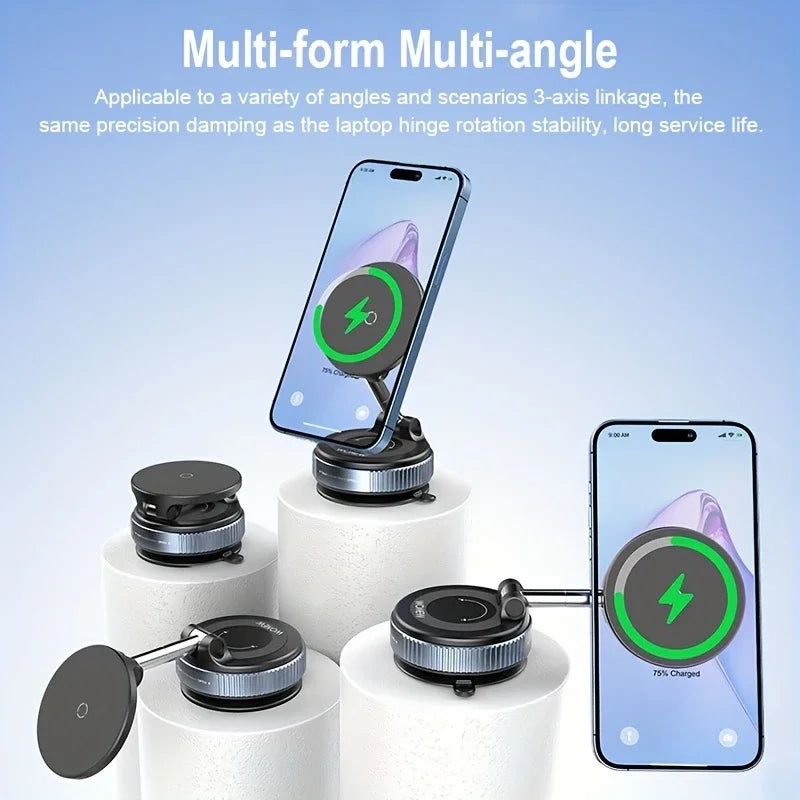 15W Magnetic Car Mount – Wireless Charging | 360° Foldable