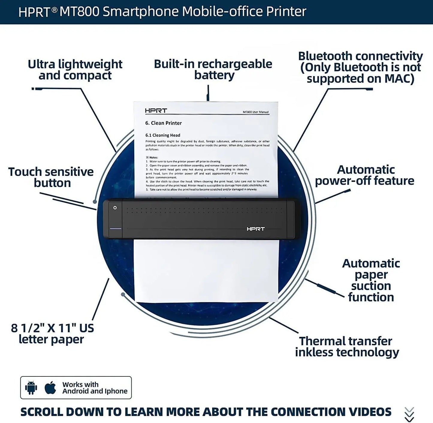 Phomemo™ M08F A4 Wireless Thermal Printer – Portable & Compact