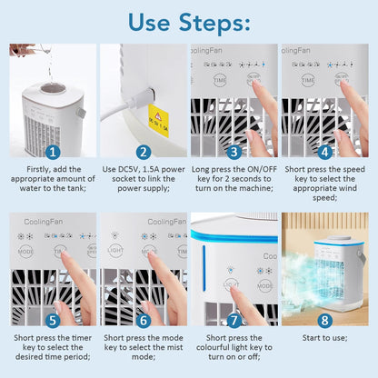 LZJV™ USB Mini Cooler – Portable Desktop Fan | Water Spray Cooling