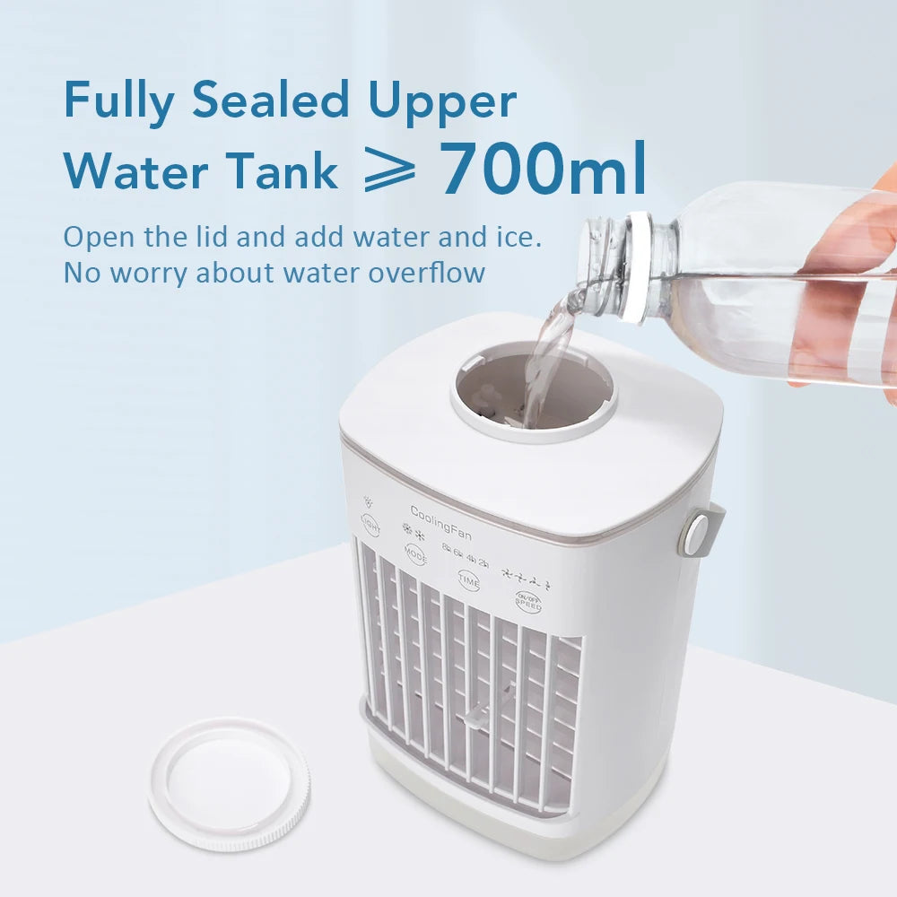 LZJV™ USB Mini Cooler – Portable Desktop Fan | Water Spray Cooling