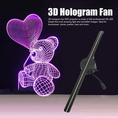3D Hologram Fan Projector – 16.5" WiFi Display with 224 LEDs for Advertising