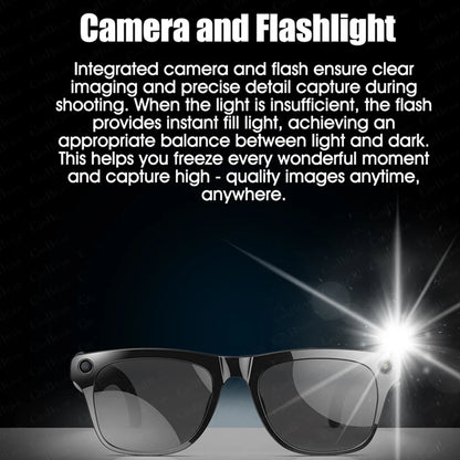 2025 Fashion AI 100MP Camera Smart Glasses Waterproof Bluetooth Call Playing Music Smart Glasses Identify Pictures Use ChatGPT