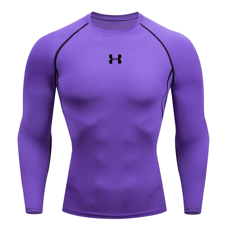 Men’s Compression Running T-Shirt – Long Sleeve Athletic Gym Top
