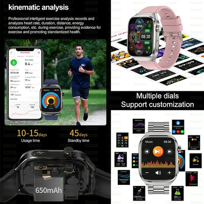 SmartWatch Voice Call Push reminder Physical examination Health Watch Blood Pressure UricAcid Blood Oxygen ECG Sport Smart watch
