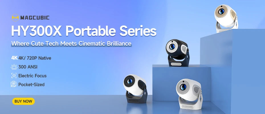 MAGCUBIC™ HY300 Pro Projector – 4K Android | WiFi + BT5.0