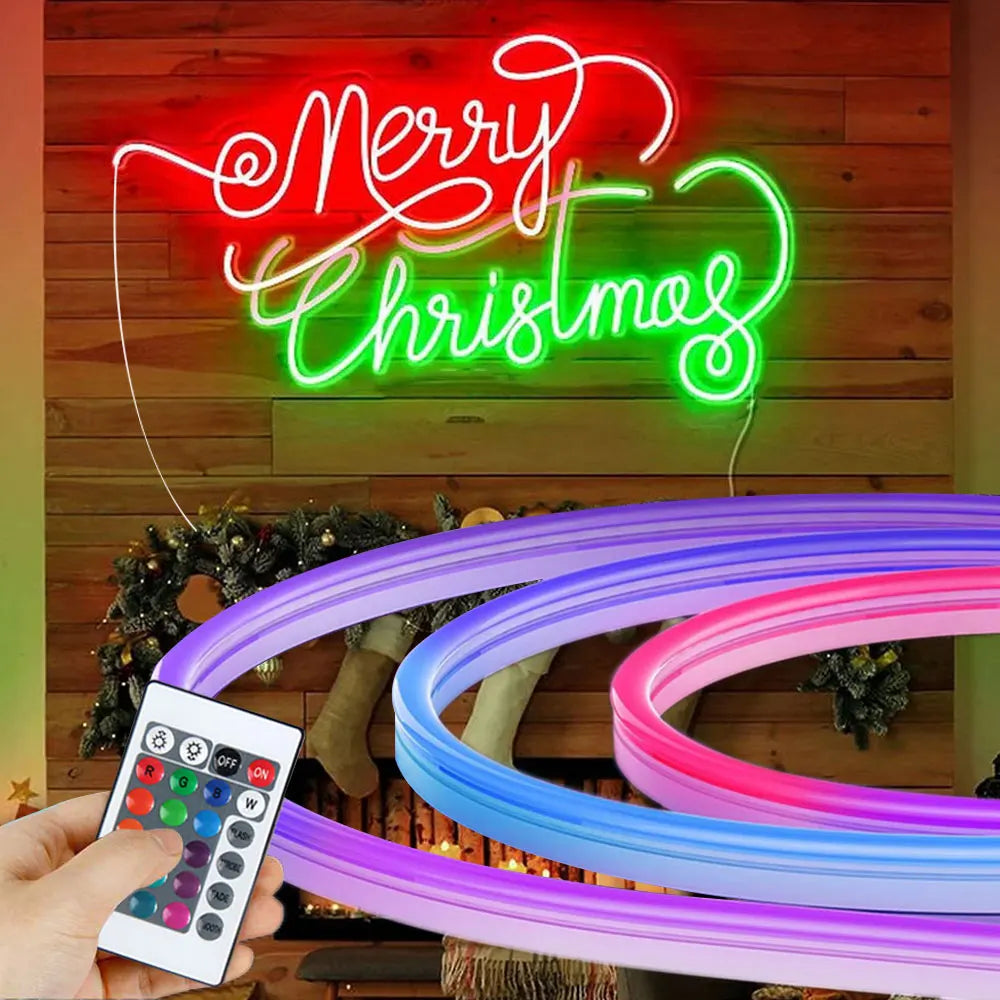 5M Neon LED Strip Lights USB 5V Strip IP65 Waterproof Control Led Flexible Diode Decoration For Home Living Room Decor Lighting