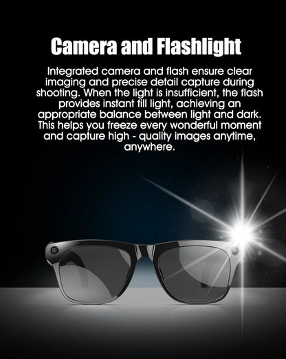 2025 Fashion AI 100MP Camera Smart Glasses Waterproof Bluetooth Call Playing Music Smart Glasses Identify Pictures Use ChatGPT