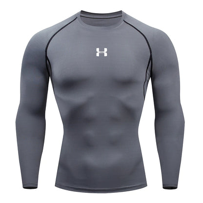 Men’s Compression Running T-Shirt – Long Sleeve Athletic Gym Top