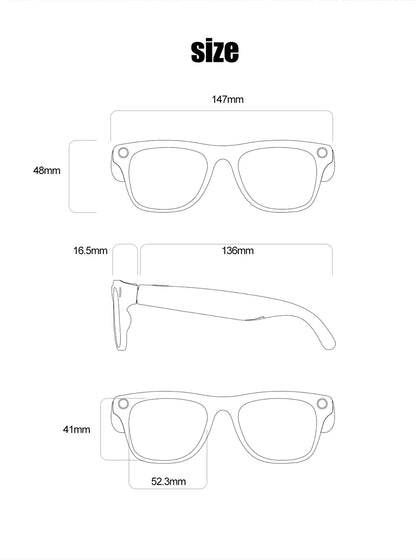 2025 Fashion AI 100MP Camera Smart Glasses Waterproof Bluetooth Call Playing Music Smart Glasses Identify Pictures Use ChatGPT