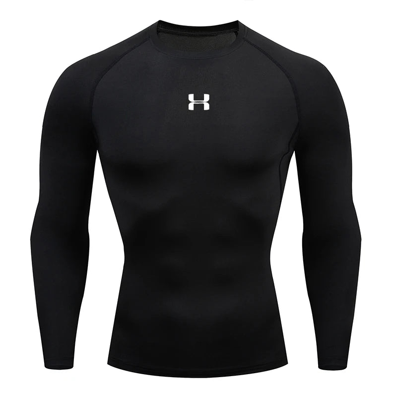 Men’s Compression Running T-Shirt – Long Sleeve Athletic Gym Top