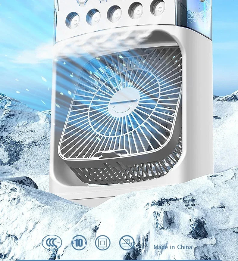 Portable 3 In 1 Fan Air Cooler LED Night Lights