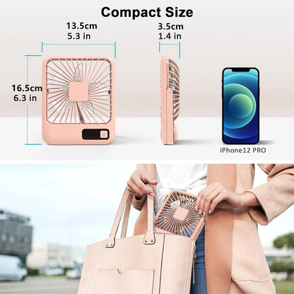 USB Desk Fan – Foldable & Quiet | 5 Speeds + Rechargeable