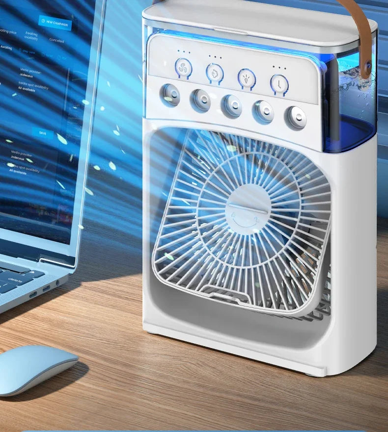 Portable 3 In 1 Fan Air Cooler LED Night Lights