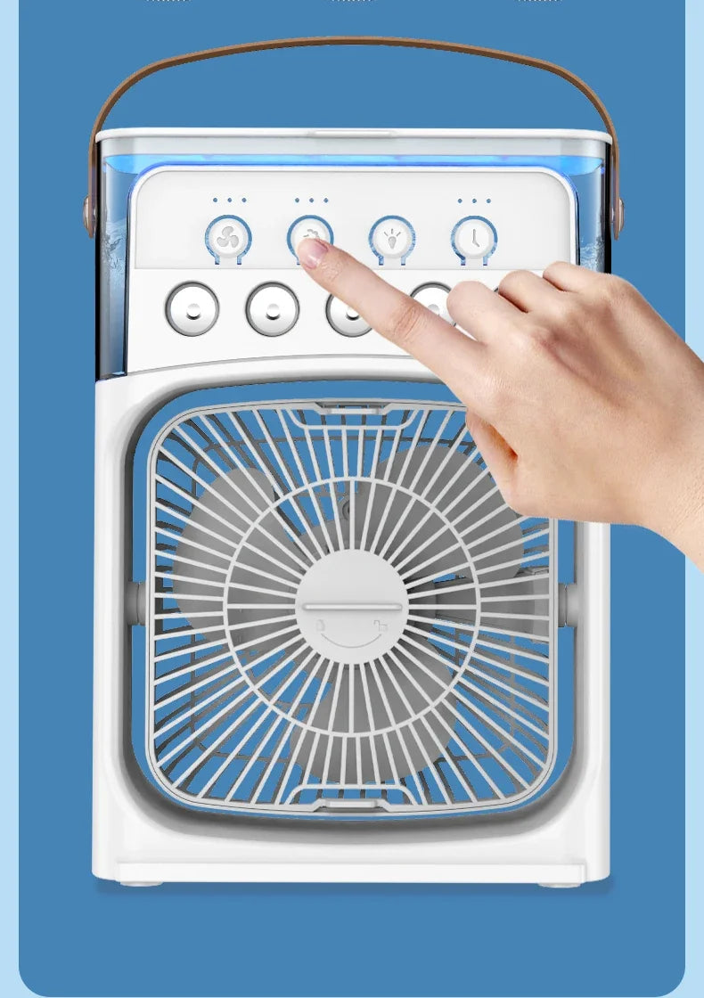 Portable 3 In 1 Fan Air Cooler LED Night Lights