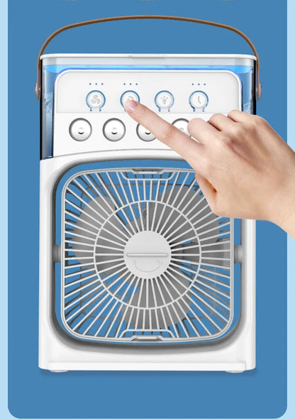 Portable 3 In 1 Fan Air Cooler LED Night Lights