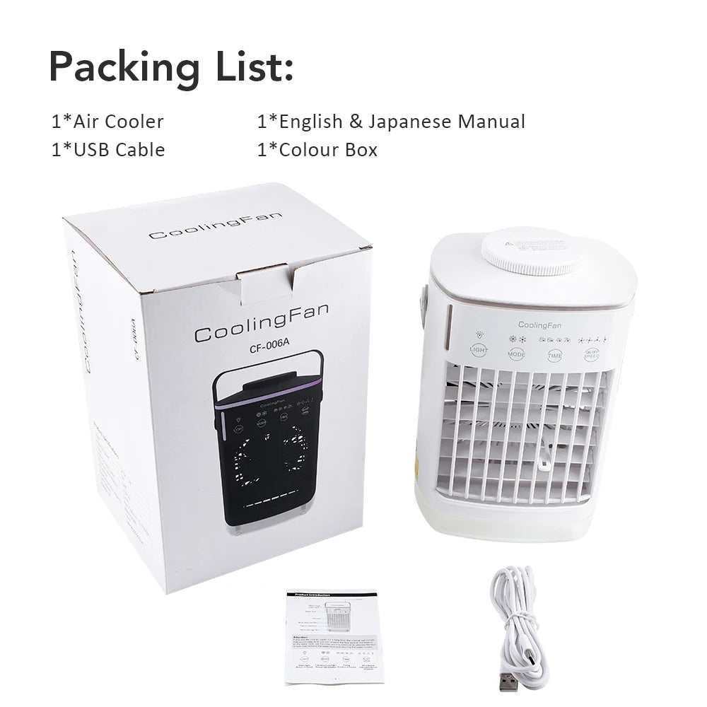 LZJV™ USB Mini Cooler – Portable Desktop Fan | Water Spray Cooling