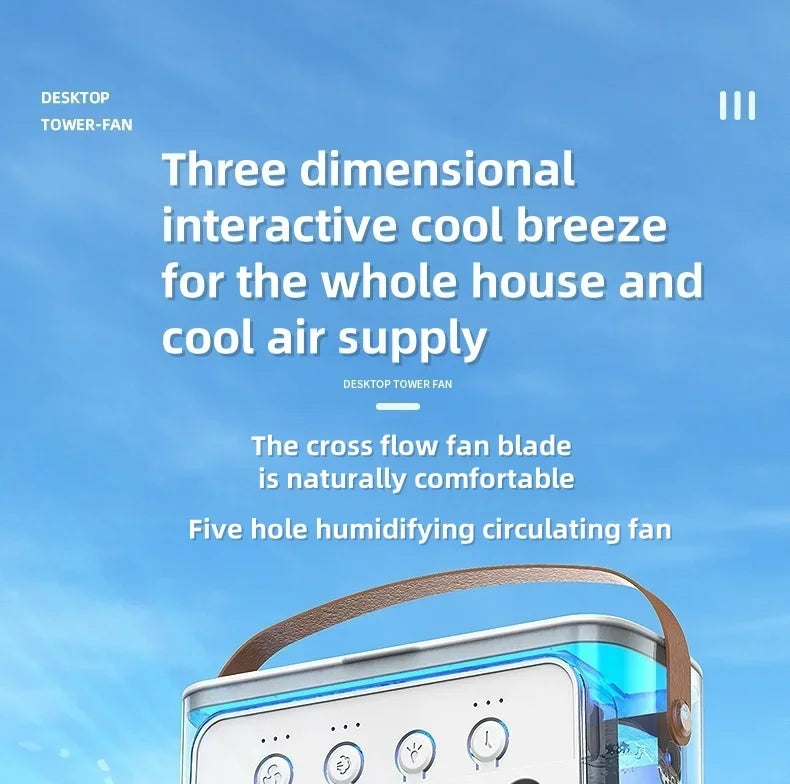 Portable 3 In 1 Fan Air Cooler LED Night Lights