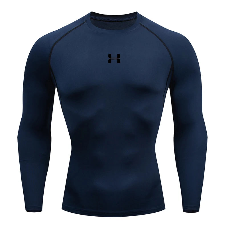 Men’s Compression Running T-Shirt – Long Sleeve Athletic Gym Top