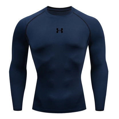 Men’s Compression Running T-Shirt – Long Sleeve Athletic Gym Top