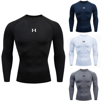 Men’s Compression Running T-Shirt – Long Sleeve Athletic Gym Top