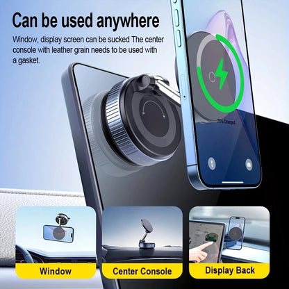 15W Magnetic Car Mount – Wireless Charging | 360° Foldable