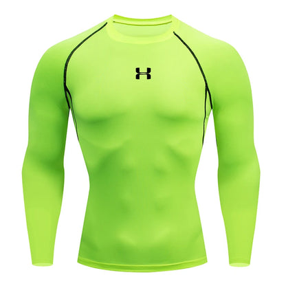 Men’s Compression Running T-Shirt – Long Sleeve Athletic Gym Top