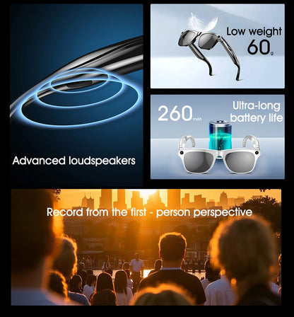 2025 Fashion AI 100MP Camera Smart Glasses Waterproof Bluetooth Call Playing Music Smart Glasses Identify Pictures Use ChatGPT