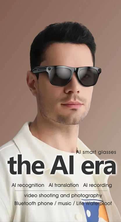 2025 Fashion AI 100MP Camera Smart Glasses Waterproof Bluetooth Call Playing Music Smart Glasses Identify Pictures Use ChatGPT