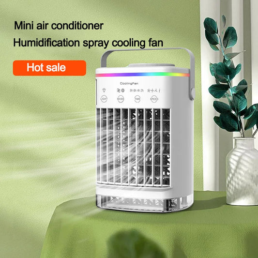 LZJV™ USB Mini Cooler – Portable Desktop Fan | Water Spray Cooling