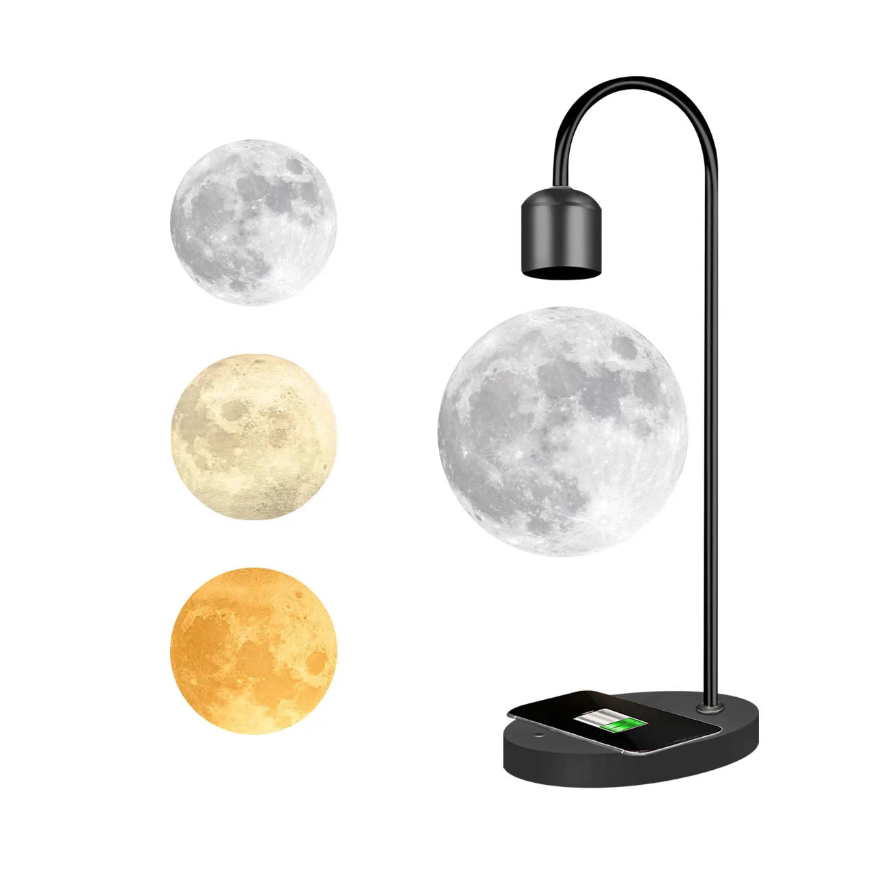 Three-color suspended switch maglev moon light bulb night  frame large star DIY