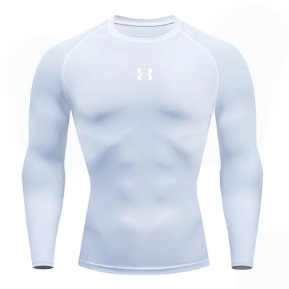 Men’s Compression Running T-Shirt – Long Sleeve Athletic Gym Top