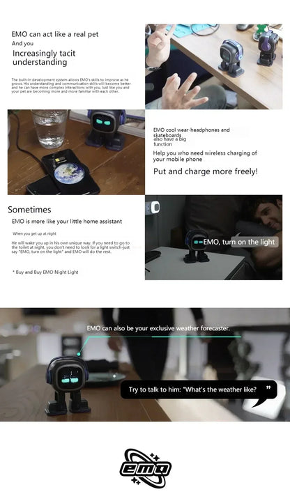 Emo Robot Pet Emopet Intelligent Companion  Ai Emotional Communication Future Voice Robot For Home Desktop Toys Kids Xmas Gift