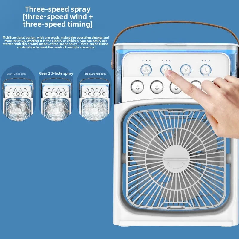 Portable 3 In 1 Fan Air Cooler LED Night Lights