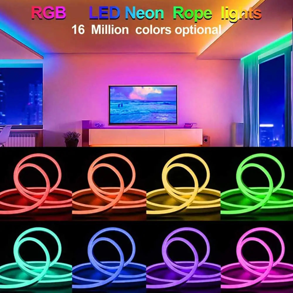 5M Neon LED Strip Lights USB 5V Strip IP65 Waterproof Control Led Flexible Diode Decoration For Home Living Room Decor Lighting