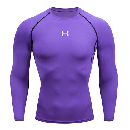 Men’s Compression Running T-Shirt – Long Sleeve Athletic Gym Top