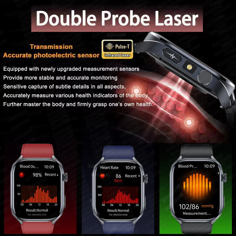 2025 New Health Tracker Uric Acid Lipids Blood Components Smart Watch Blood Pressure ECG+PPG Clock Body Analysis Smartwatch Men