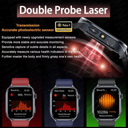 2025 New Health Tracker Uric Acid Lipids Blood Components Smart Watch Blood Pressure ECG+PPG Clock Body Analysis Smartwatch Men