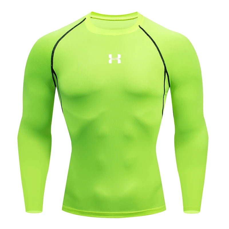 Men’s Compression Running T-Shirt – Long Sleeve Athletic Gym Top