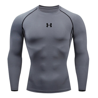 Men’s Compression Running T-Shirt – Long Sleeve Athletic Gym Top