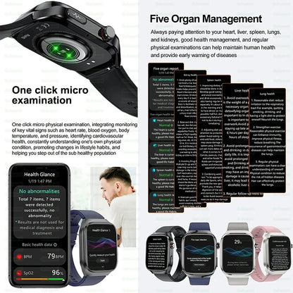 SmartWatch Voice Call Push reminder Physical examination Health Watch Blood Pressure UricAcid Blood Oxygen ECG Sport Smart watch