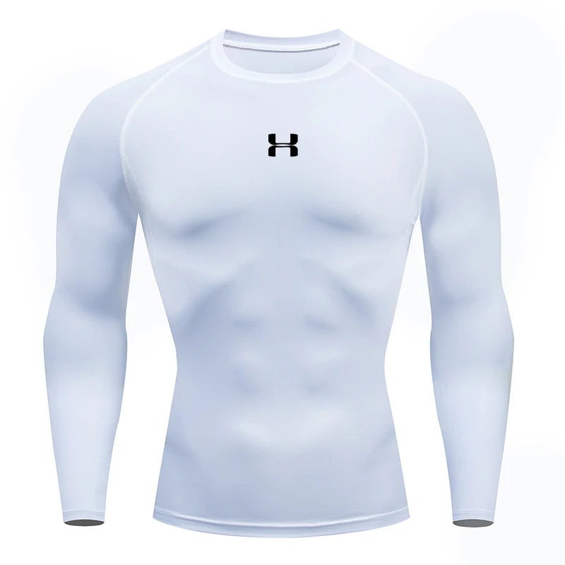 Men’s Compression Running T-Shirt – Long Sleeve Athletic Gym Top