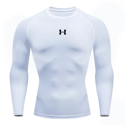 Men’s Compression Running T-Shirt – Long Sleeve Athletic Gym Top