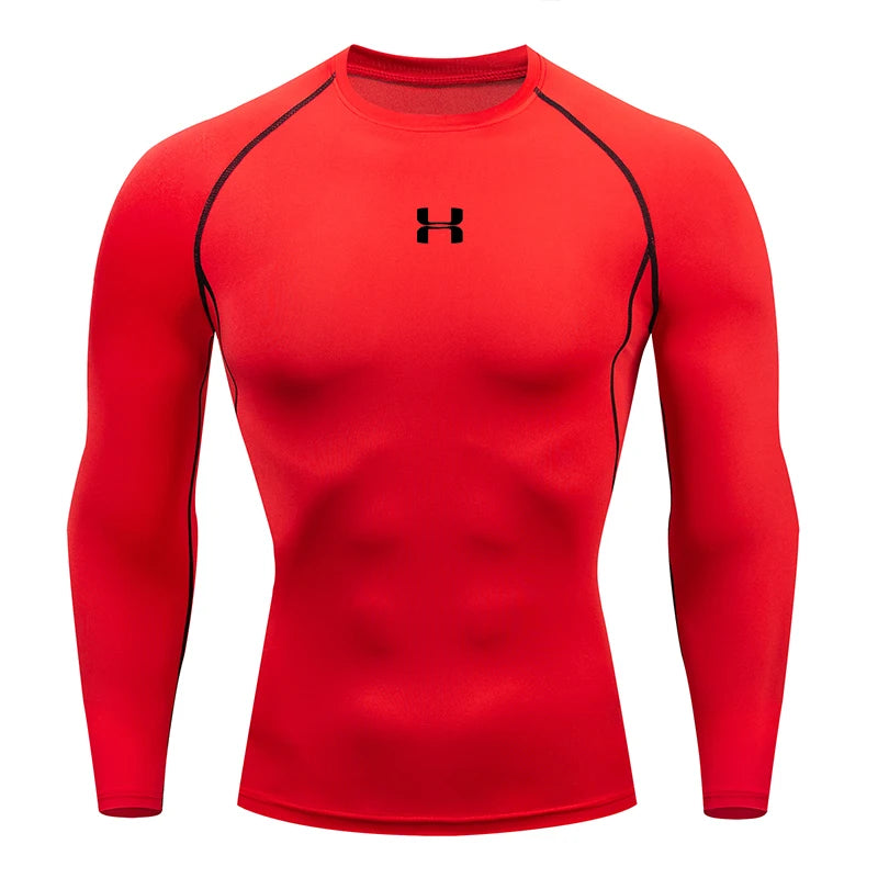 Men’s Compression Running T-Shirt – Long Sleeve Athletic Gym Top