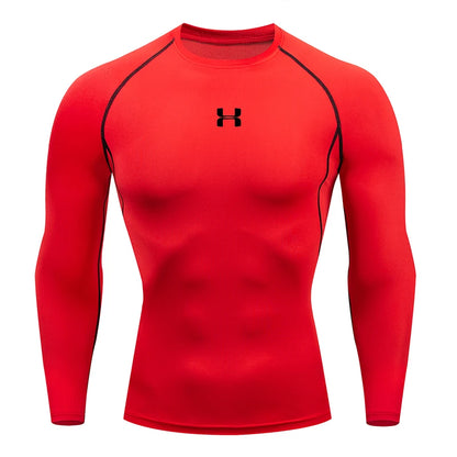 Men’s Compression Running T-Shirt – Long Sleeve Athletic Gym Top