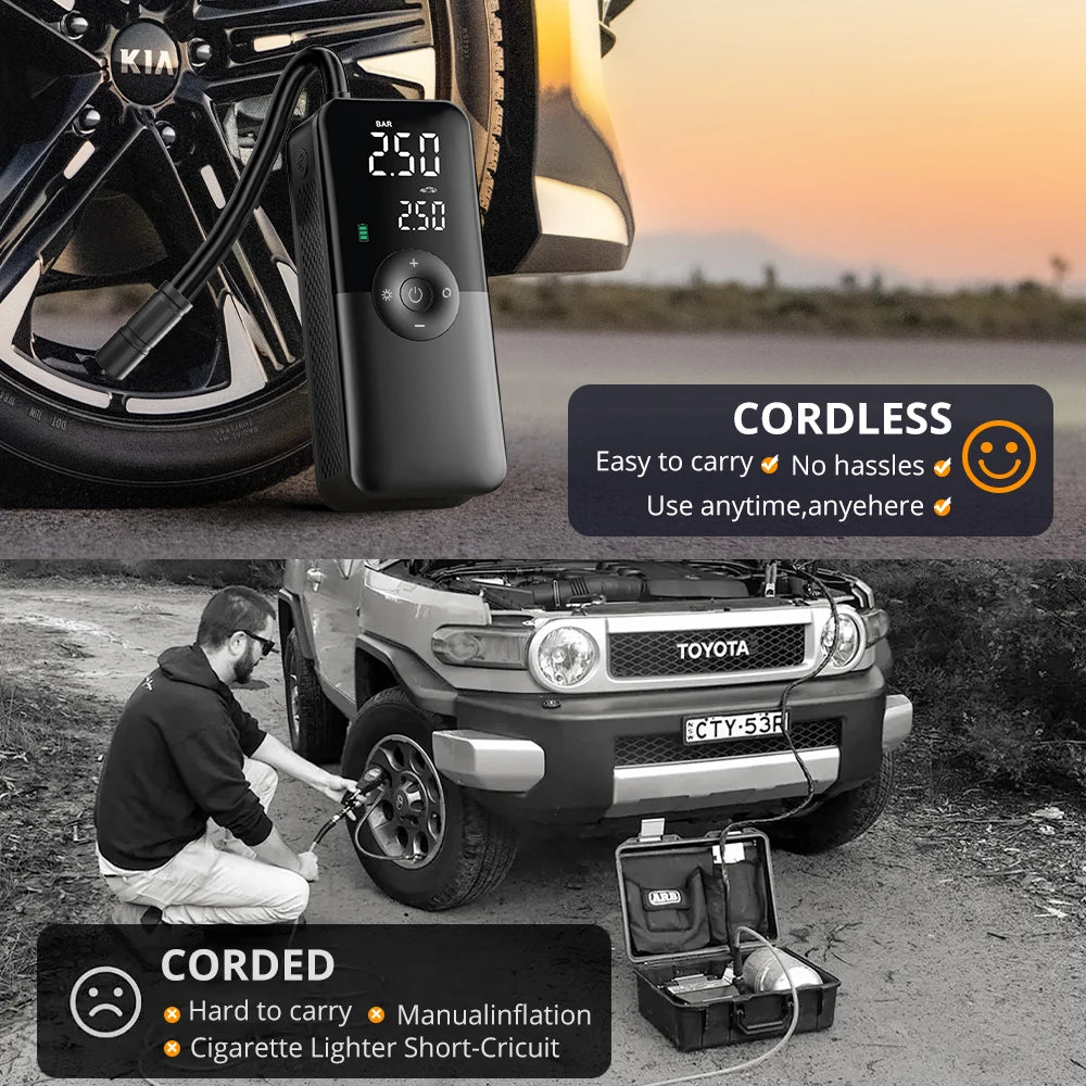 CARSUN™ Portable Tire Inflator – Digital Display | For All Vehicles
