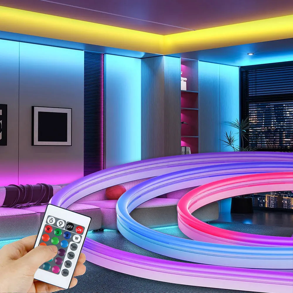 5M Neon LED Strip Lights USB 5V Strip IP65 Waterproof Control Led Flexible Diode Decoration For Home Living Room Decor Lighting